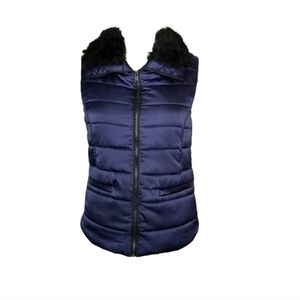 LOVE TREE Blue Quilted Vest Sz S